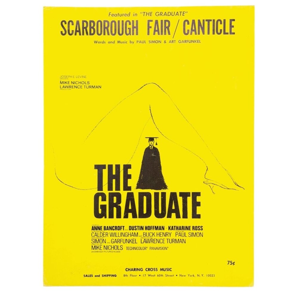 Vintage Scarborough Fair Canticle Sheet Music The Graduate Simon Garfunkel 1967